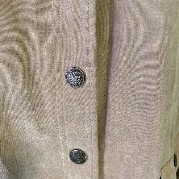 VTG Hastings & Smith Women Jacket Sz L Tan Snap Button Pocket Western Old Money - Picture 7 of 11